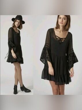 Band of Gypsies Chiffon Overlay Boho Dress